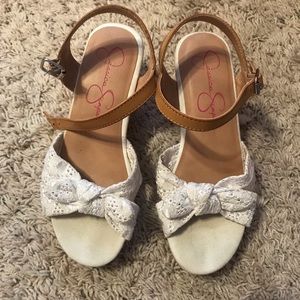 Jessica Simpson Girls cork heel sandals Size 3